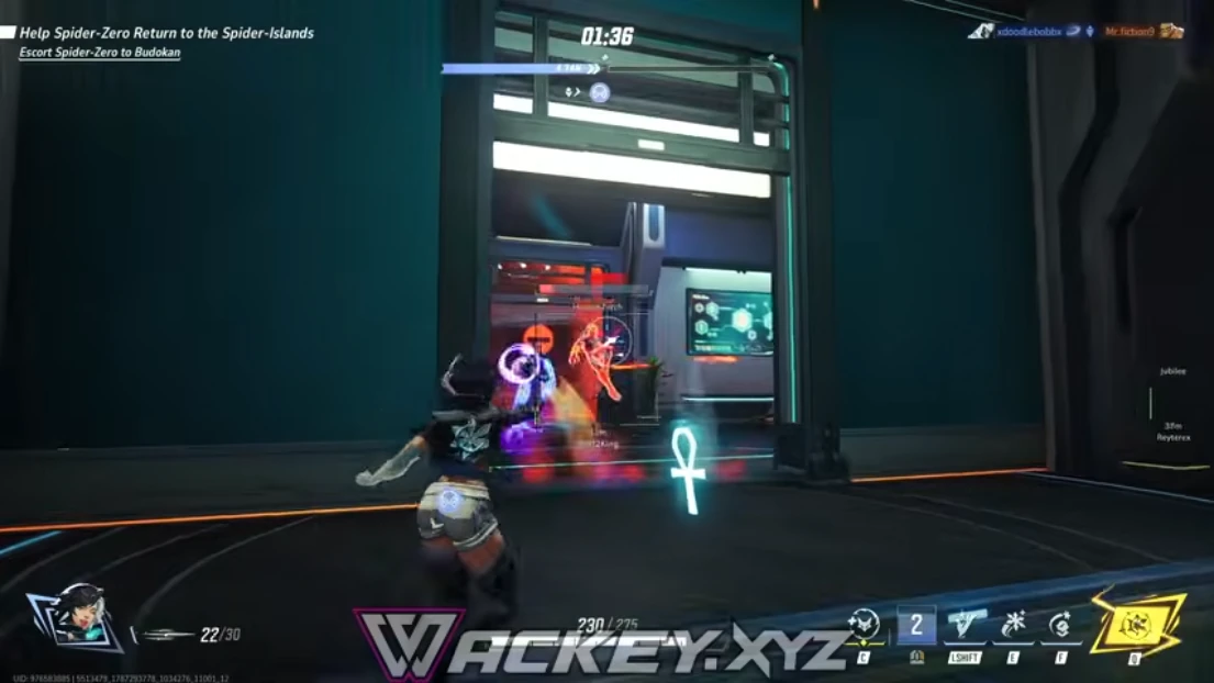 Player warming up aim before an Marvel Rivals team fight
